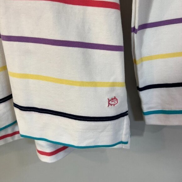 Southern Tide Stripe Shirt Womens XS Long Sleeves Polo Pullover Casual Mock Neck - Picture 5 of 5